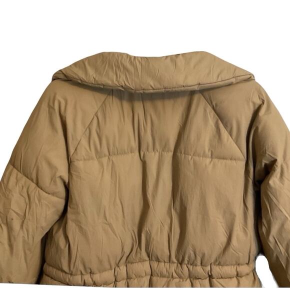 A New Day Tan Puffer Jacket Coat Women's SZ XS Mid Length Matte Warm Soft - Picture 8 of 10